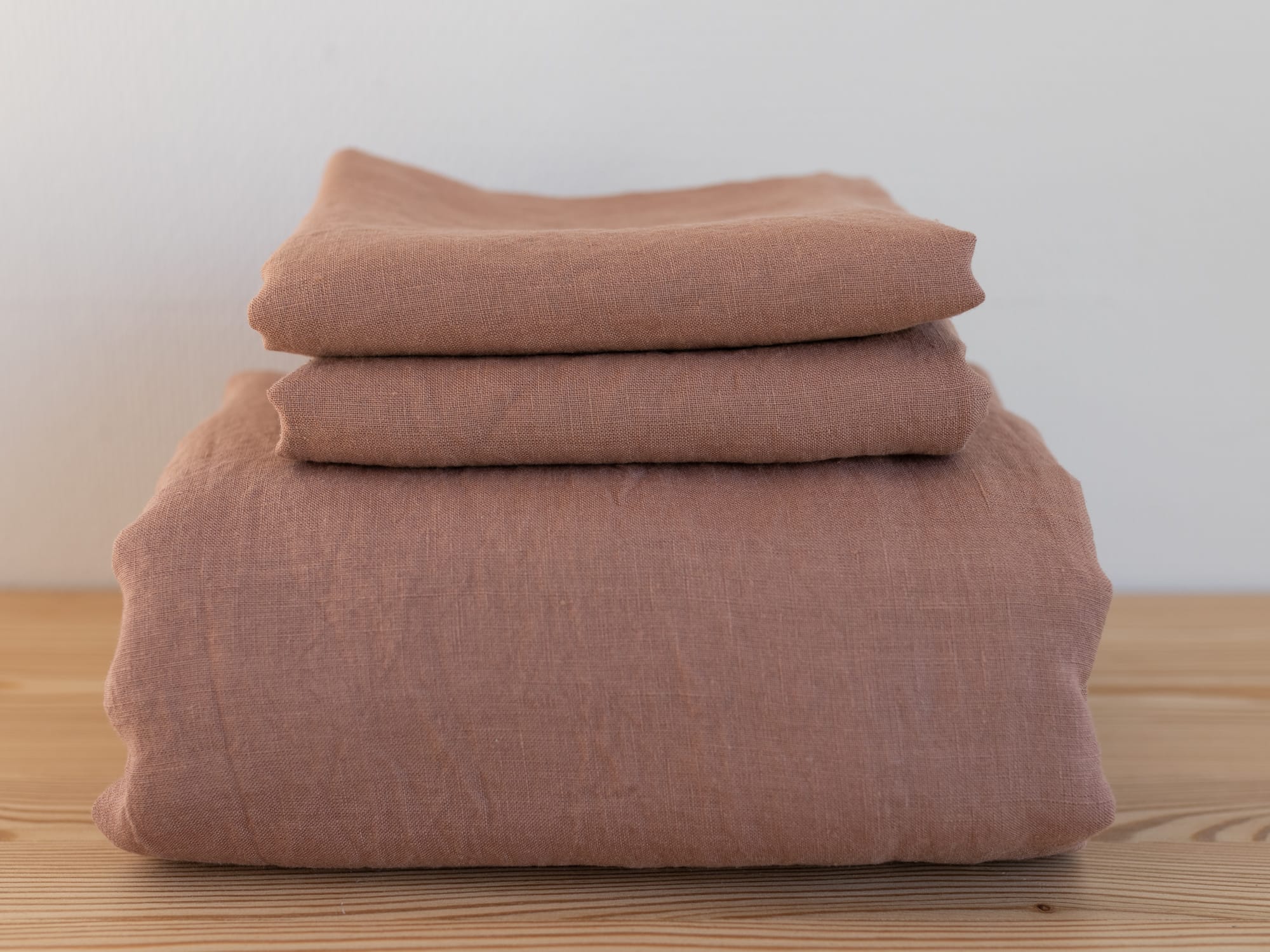 100% linnen -Dekbedovertrek set - 2 kussenslopen - Tweepersoons (200 x 200 cm) - Warm roze - Linnen Label