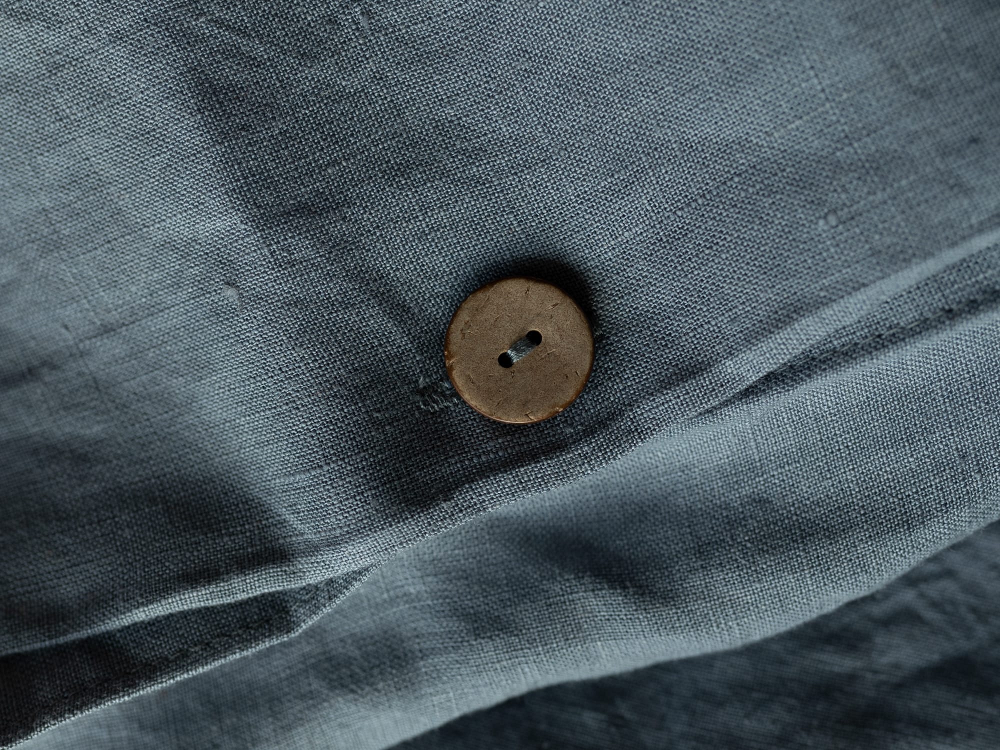 100% linnen - Dekbedovertrek set - 2 kussenslopen - Lits-Jumeaux (240 x 220 cm) - Vintage blauw - Linnen Label