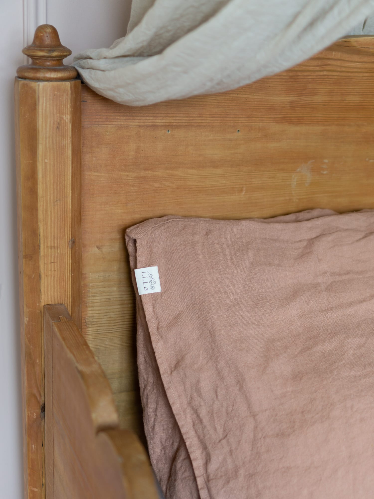 100% linnen - Dekbedovertrek set - 1 kussensloop - Eenpersoons (140 x 200 cm) - Warm roze - Linnen Label