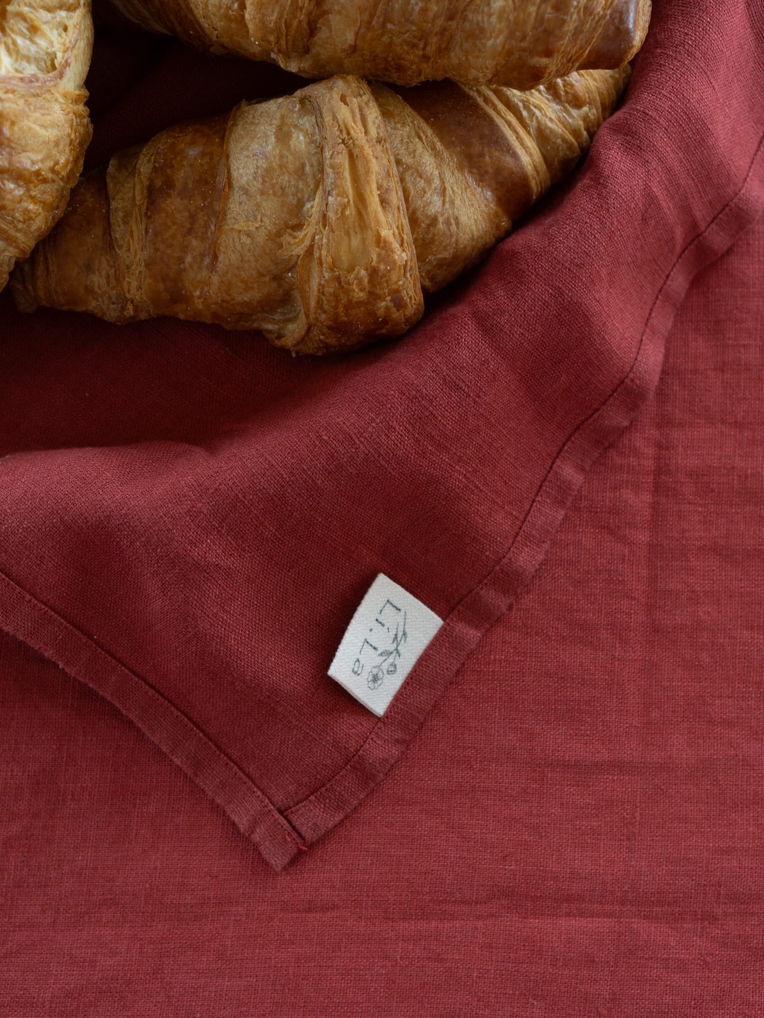 100% linnen -Tafelkleed - Rood - Linnen Label