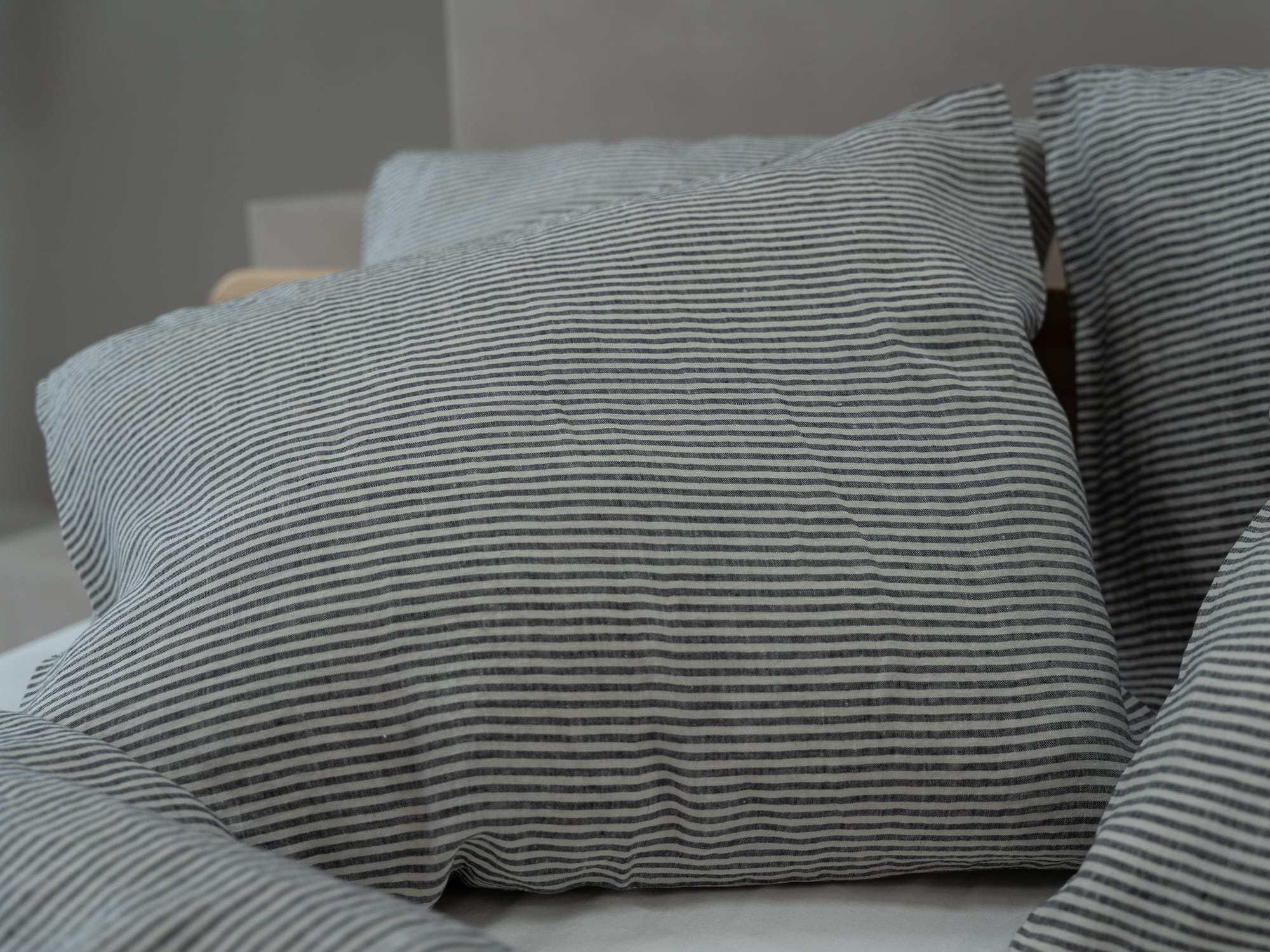 100% linnen - Kussensloop - 60 x 70 cm - Fijne streep - Linnen Label