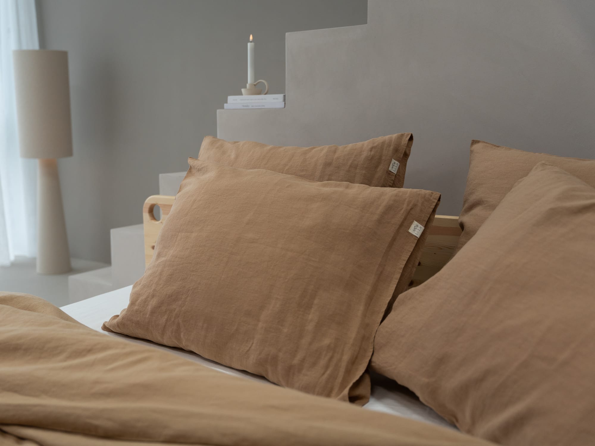 100% linnen - Dekbedovertrek set - 2 kussenslopen - Lits-Jumeaux (240 x 220 cm) - Toffee - Linnen Label