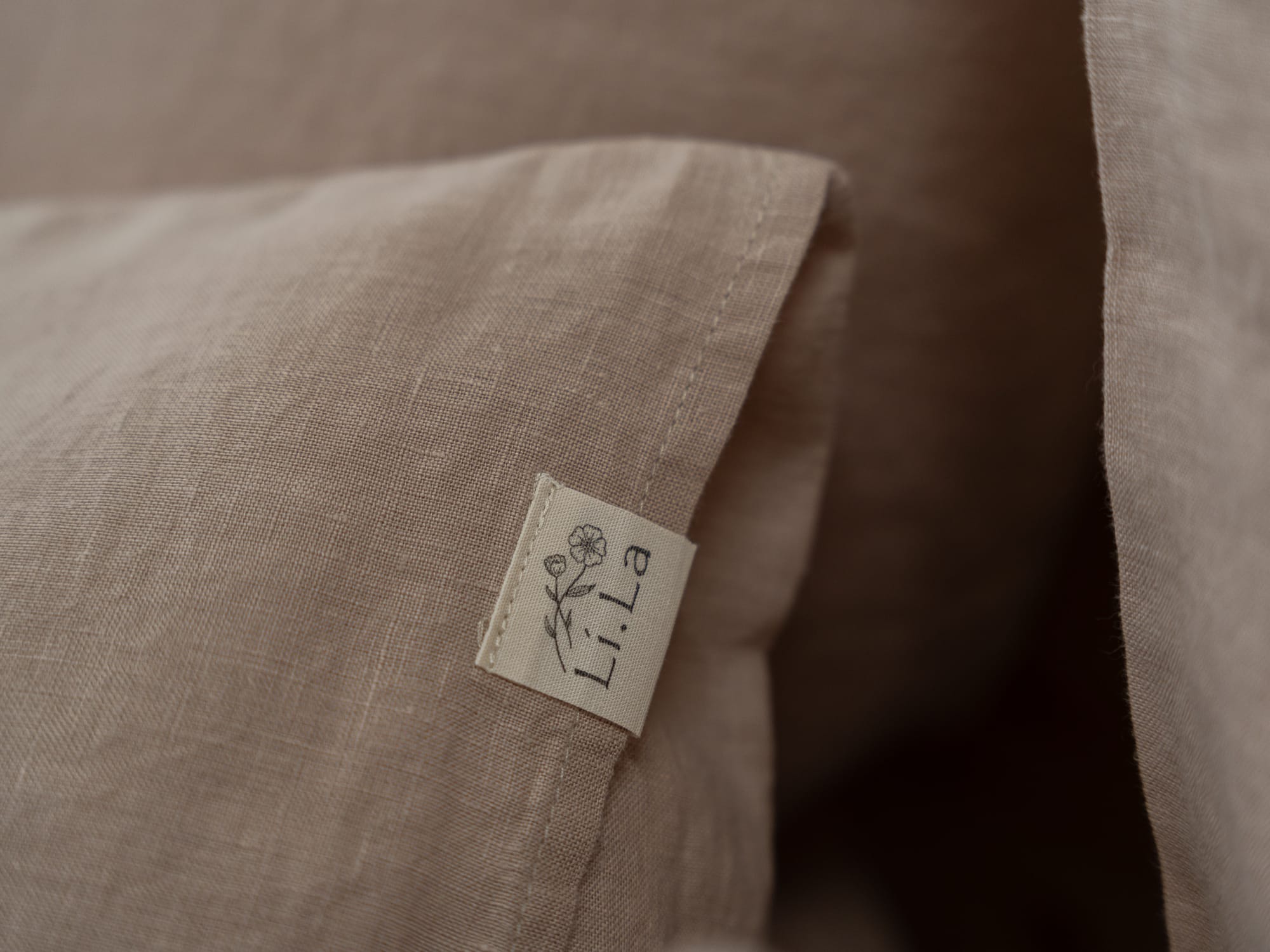 100% linnen - Kussensloop - 60 x 70 cm - Champagne - Linnen Label