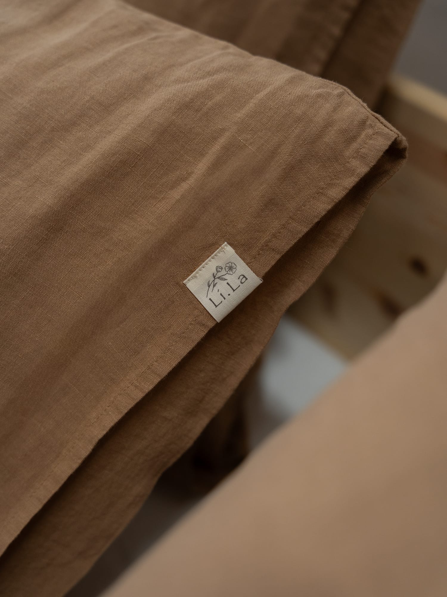 100% linnen - Kussensloop - 60 x 70 cm - Toffee - Linnen Label