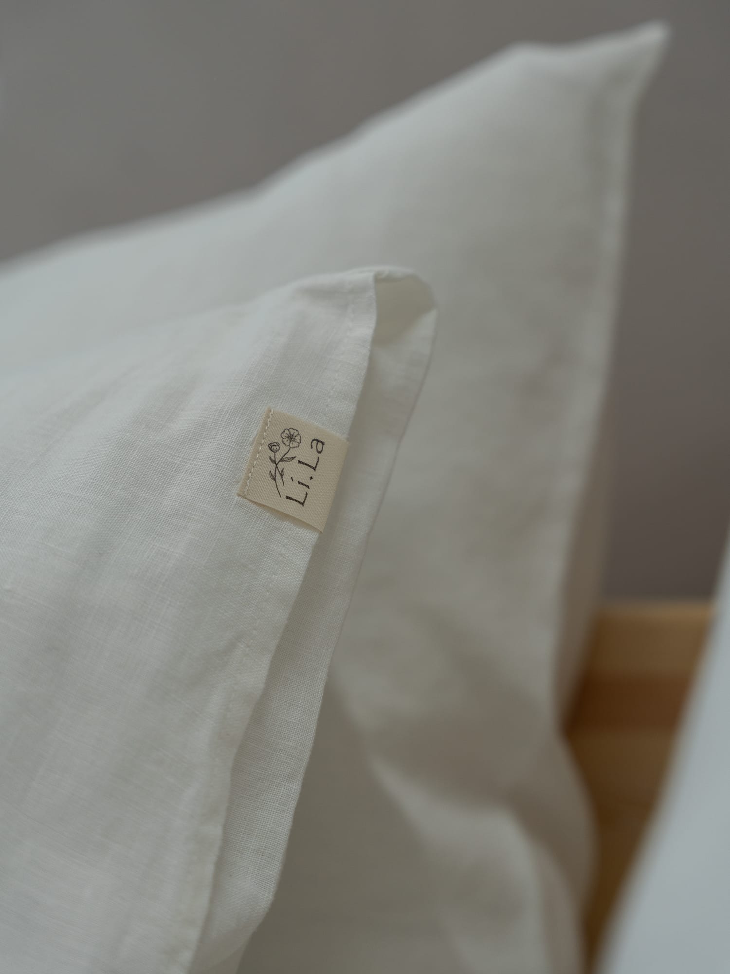 100% linnen - Kussensloop - 60 x 70 cm - Wit - Linnen Label