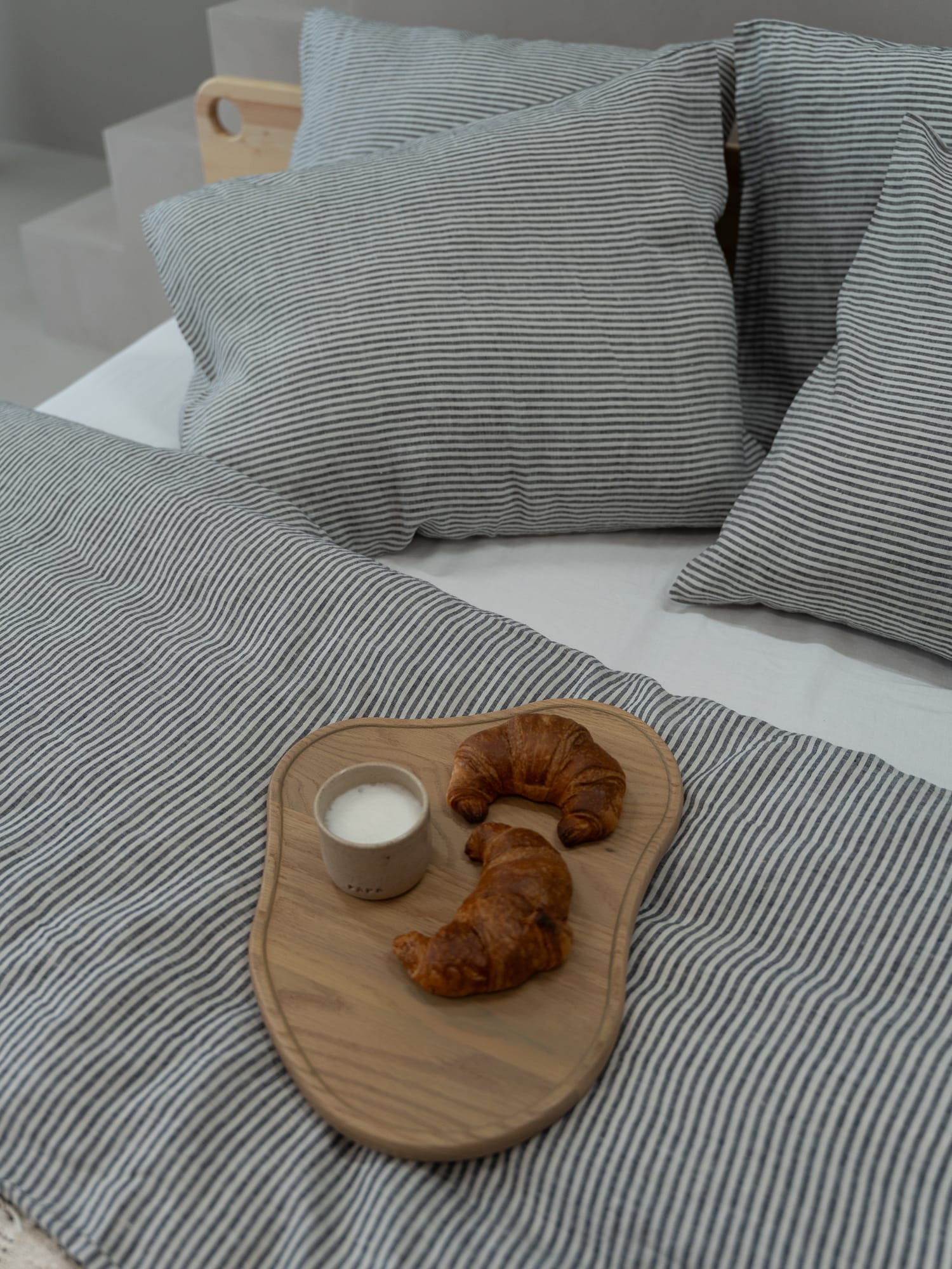 100% linnen - Dekbedovertrek set - 2 kussenslopen - Lits-Jumeaux (240 x 220 cm) - Fijne streep - Linnen Label