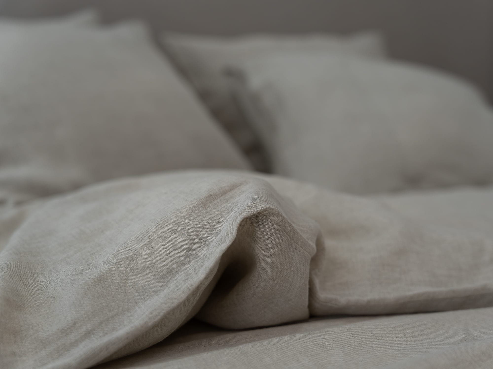 100% linnen - Dekbedovertrek set - 2 kussenslopen - Lits-Jumeaux (240 x 220 cm) - Zand - Linnen Label