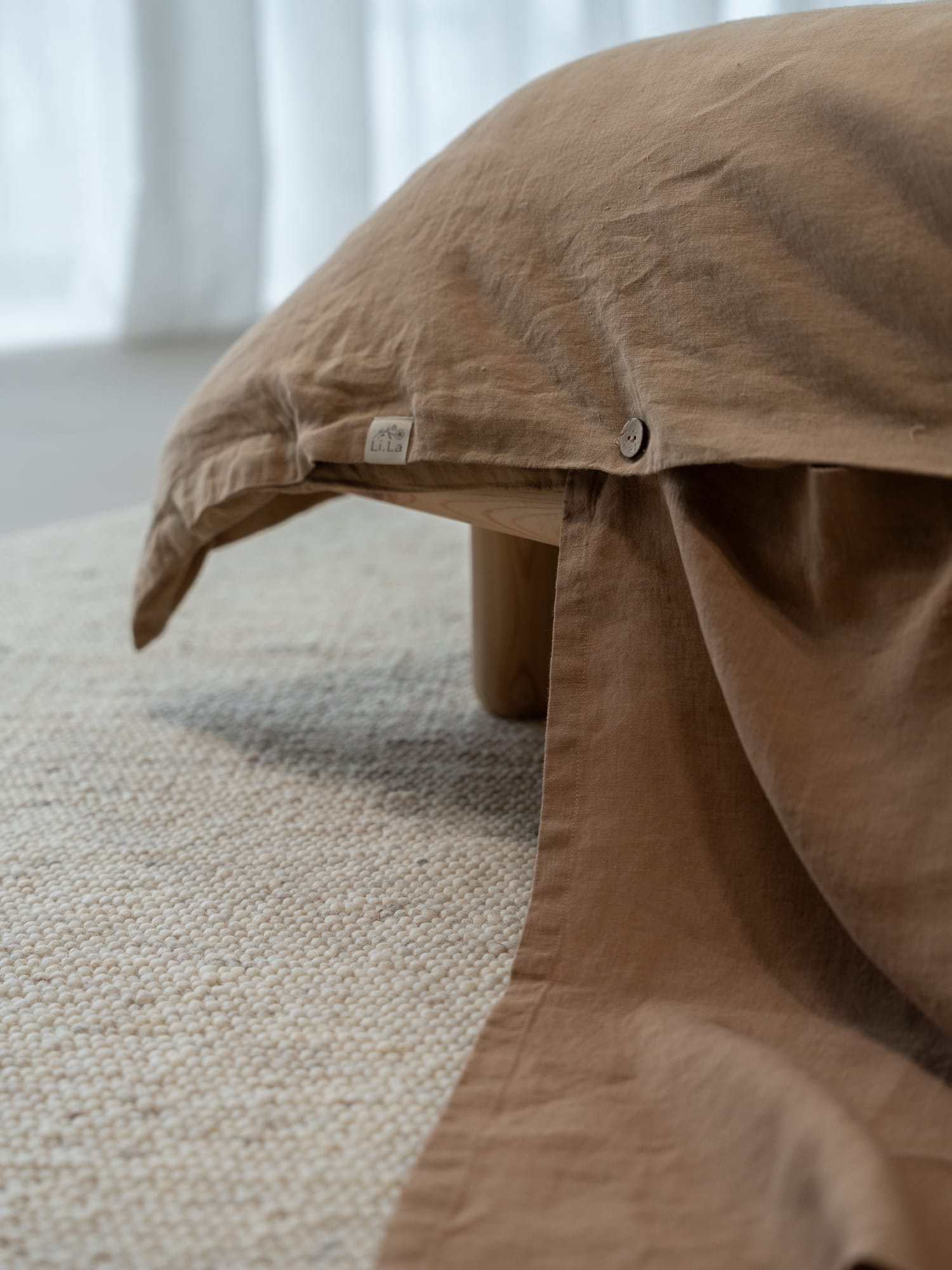 100% linnen - Instopstrook - 145 x 60 cm - Toffee - Linnen Label