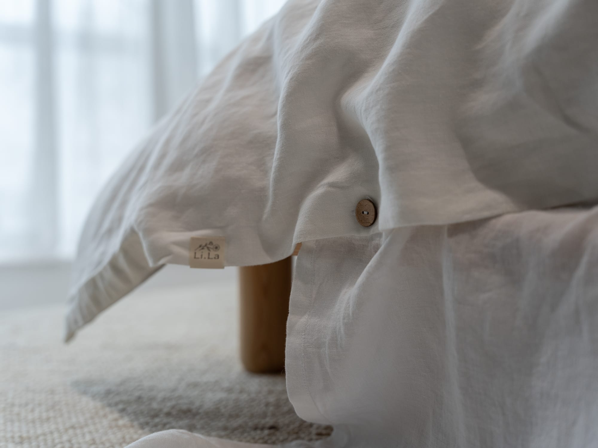 100% linnen - Instopstrook - 145 x 60 cm - Wit - Linnen Label