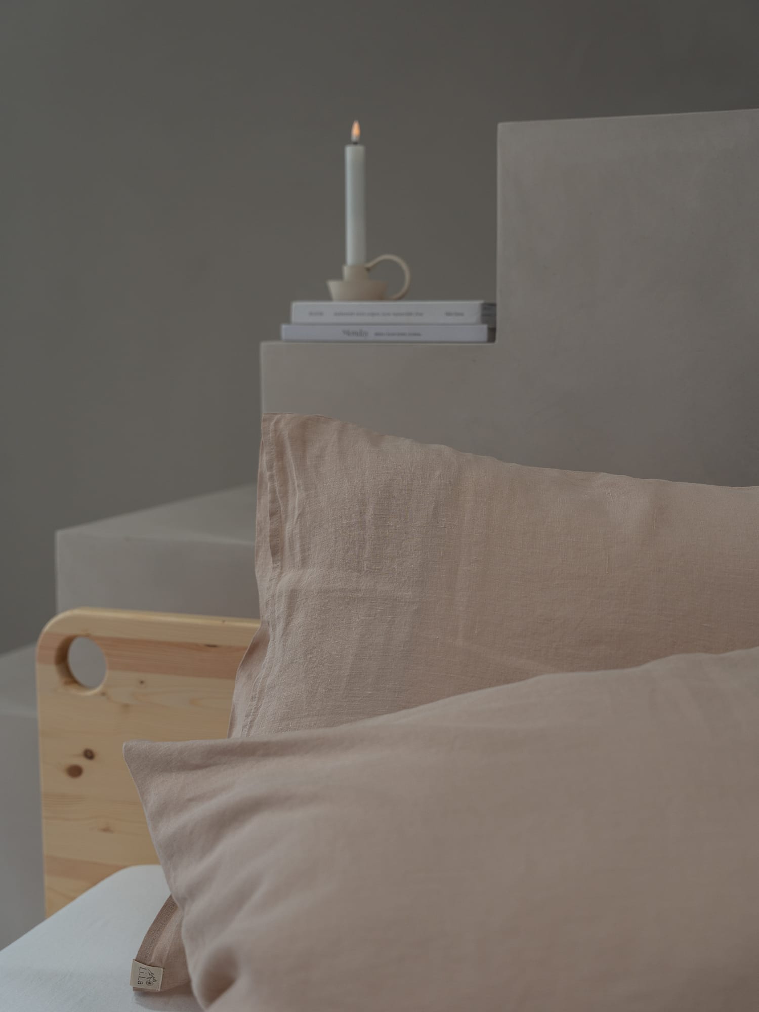 100% linnen - Kussensloop - 60 x 70 cm - Champagne - Linnen Label