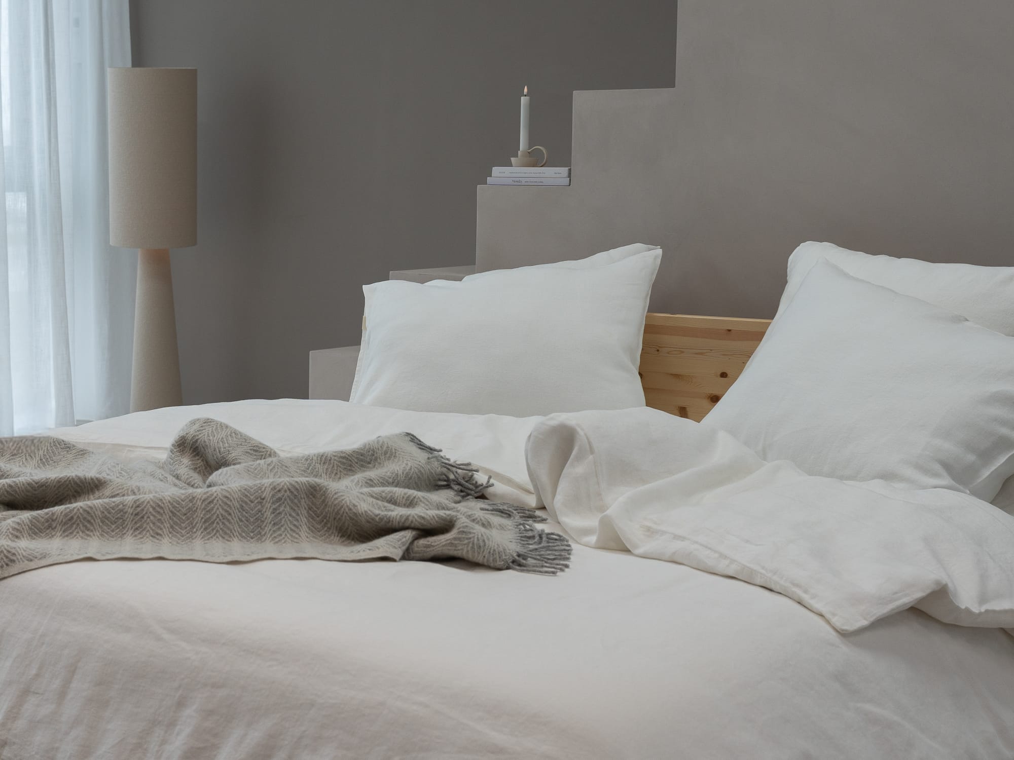 100% linnen - Kussensloop - 60 x 70 cm - Wit - Linnen Label