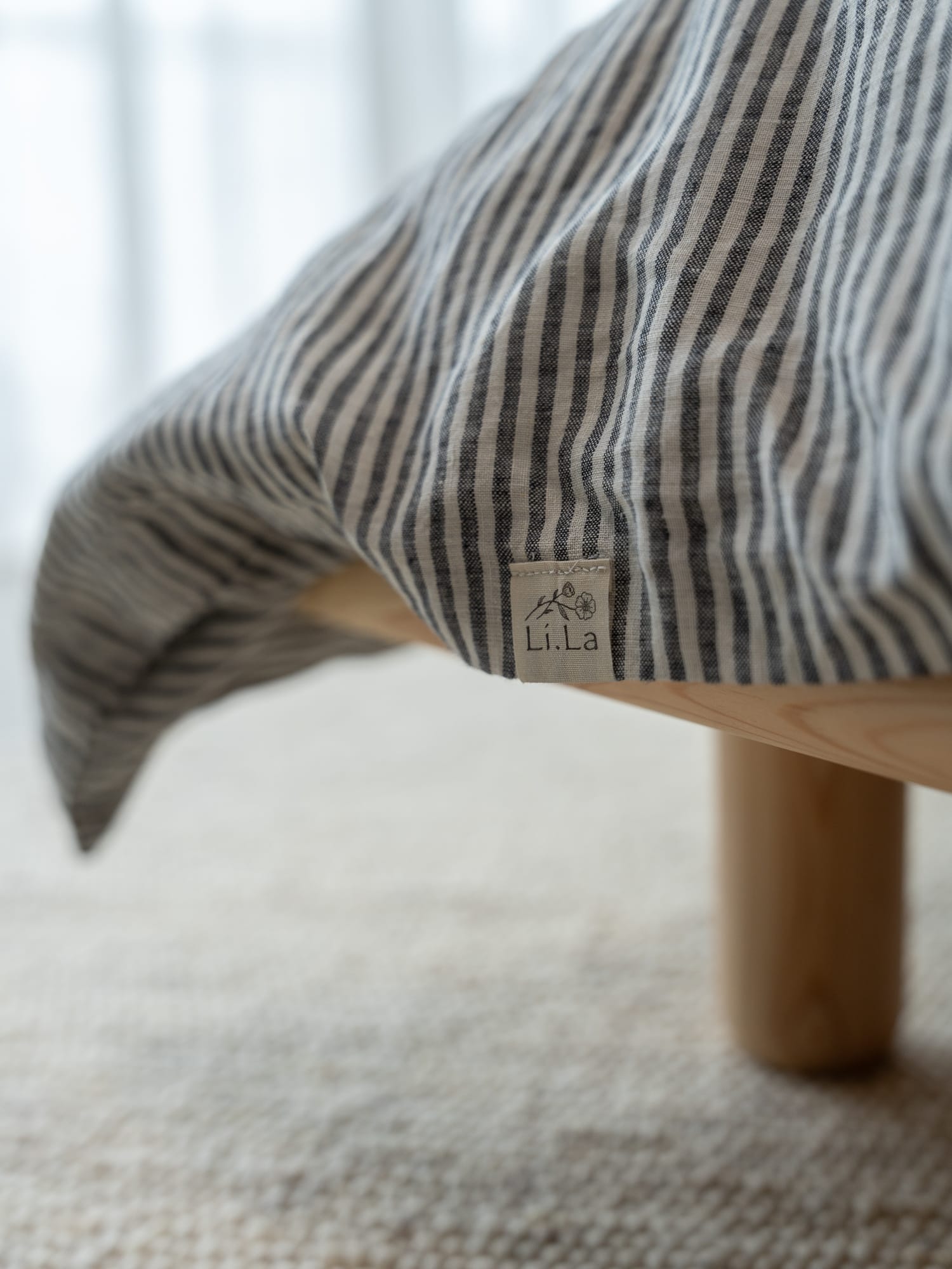 100% linnen - Dekbedovertrek set - 2 kussenslopen - Lits-Jumeaux (240 x 220 cm) - Fijne streep - Linnen Label