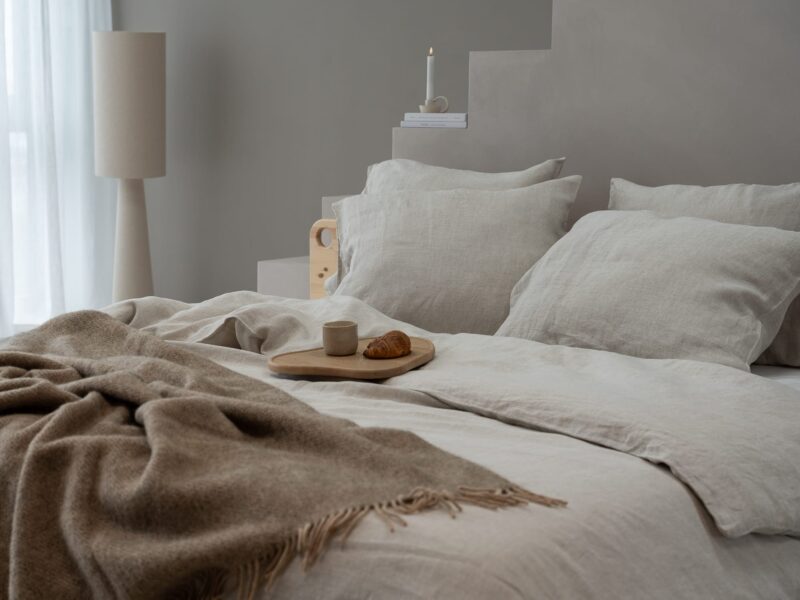 100% linnen - Dekbedovertrek set - 2 kussenslopen - Lits-Jumeaux (240 x 220 cm) - Zand - Linnen Label