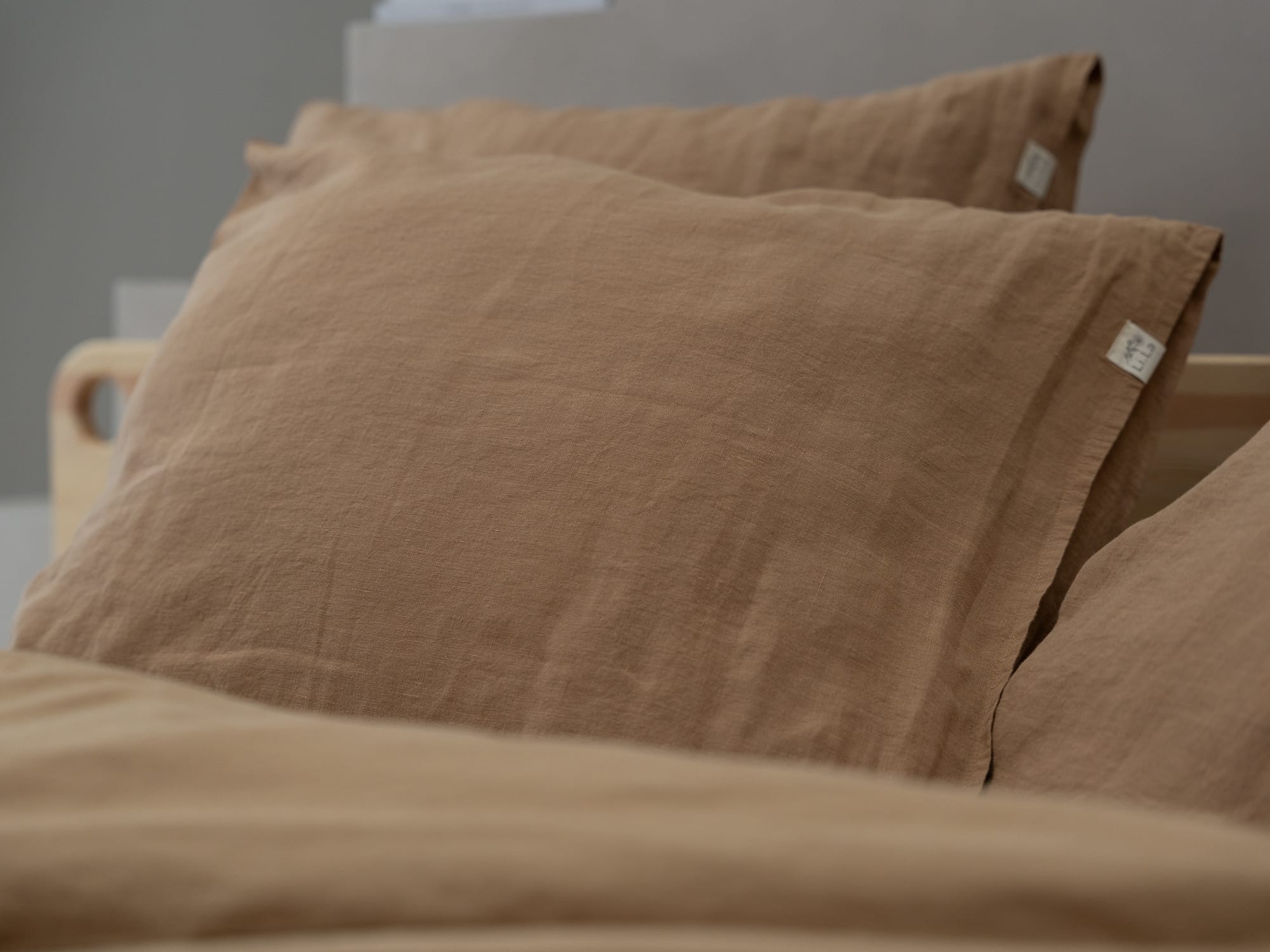 100% linnen - Kussensloop - 60 x 70 cm - Toffee - Linnen Label