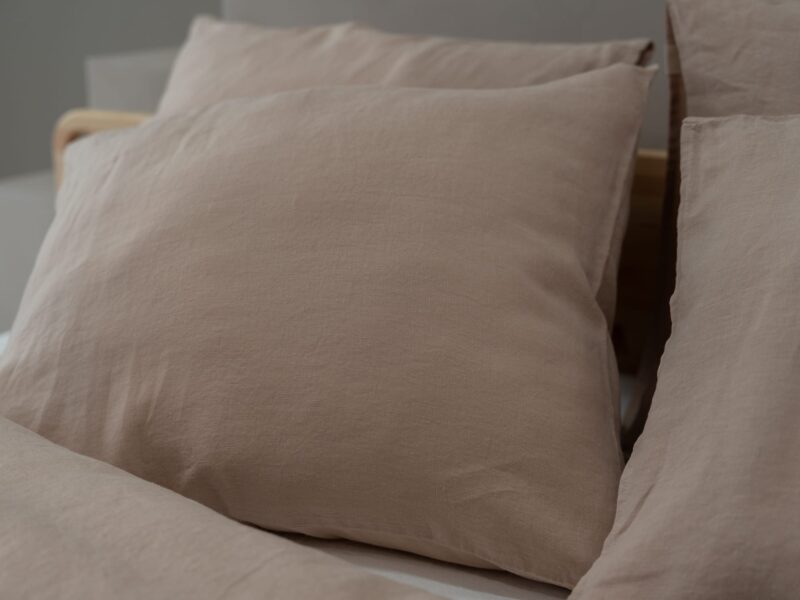 100% linnen - Kussensloop - 60 x 70 cm - Champagne - Linnen Label