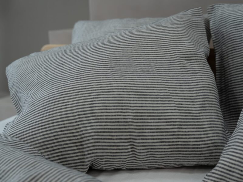 100% linnen - Kussensloop - 60 x 70 cm - Fijne streep - Linnen Label