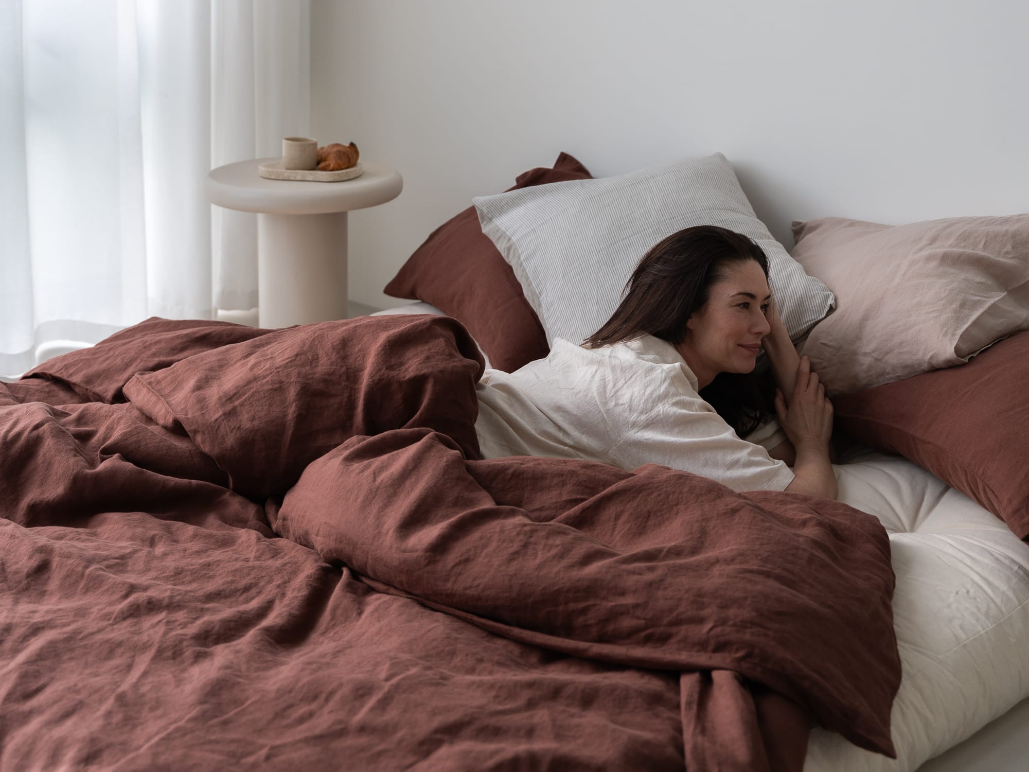 Linnen Label - Home - Cacaobruin - 100% linnen beddengoed