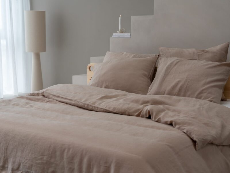 100% linnen - Kussensloop - 60 x 70 cm - Champagne - Linnen Label