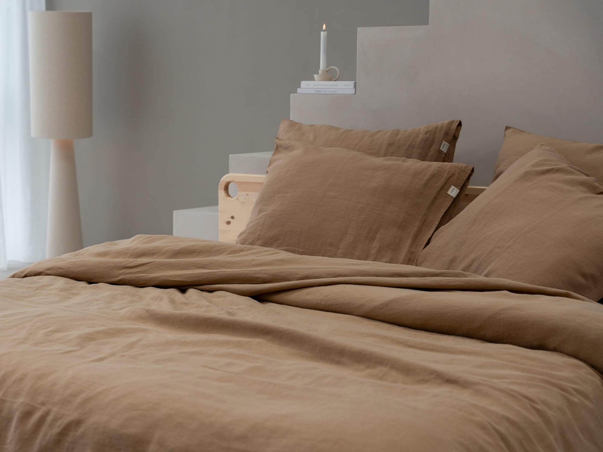 100% linnen - Kussensloop - 60 x 70 cm - Toffee - Linnen Label