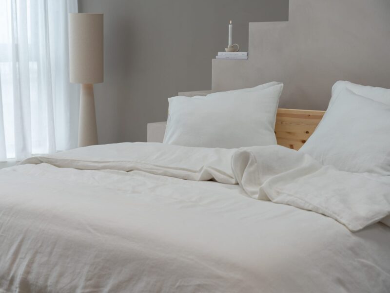 100% linnen - Kussensloop - 60 x 70 cm - Wit - Linnen Label