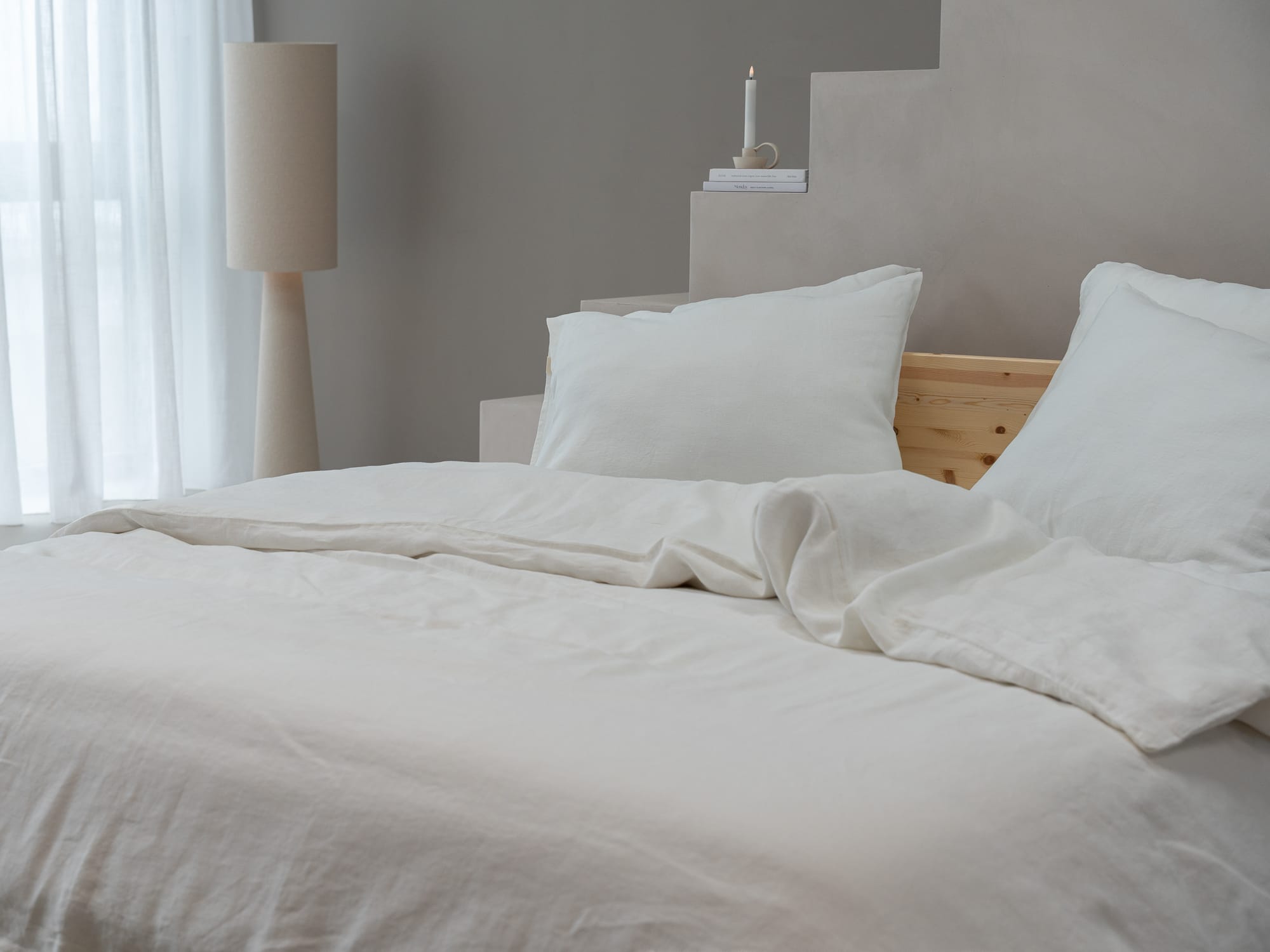 100% linnen - Kussensloop - 60 x 70 cm - Wit - Linnen Label