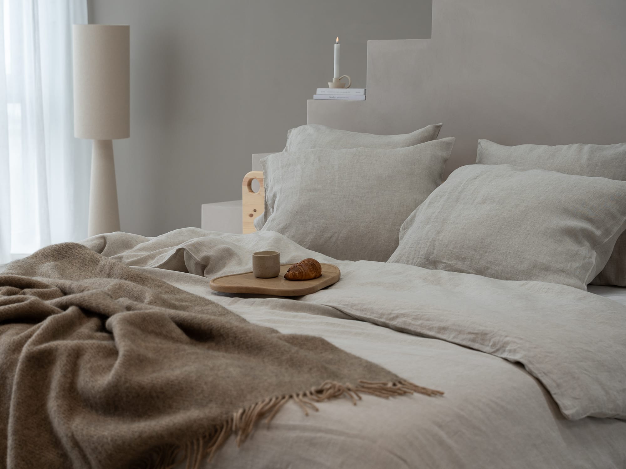 100% linnen - Kussensloop - 60 x 70 cm - Zand - Linnen Label