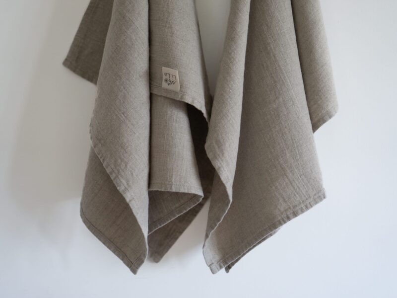 Linnen Label - 100% linnen - theedoek - set van twee - Naturel