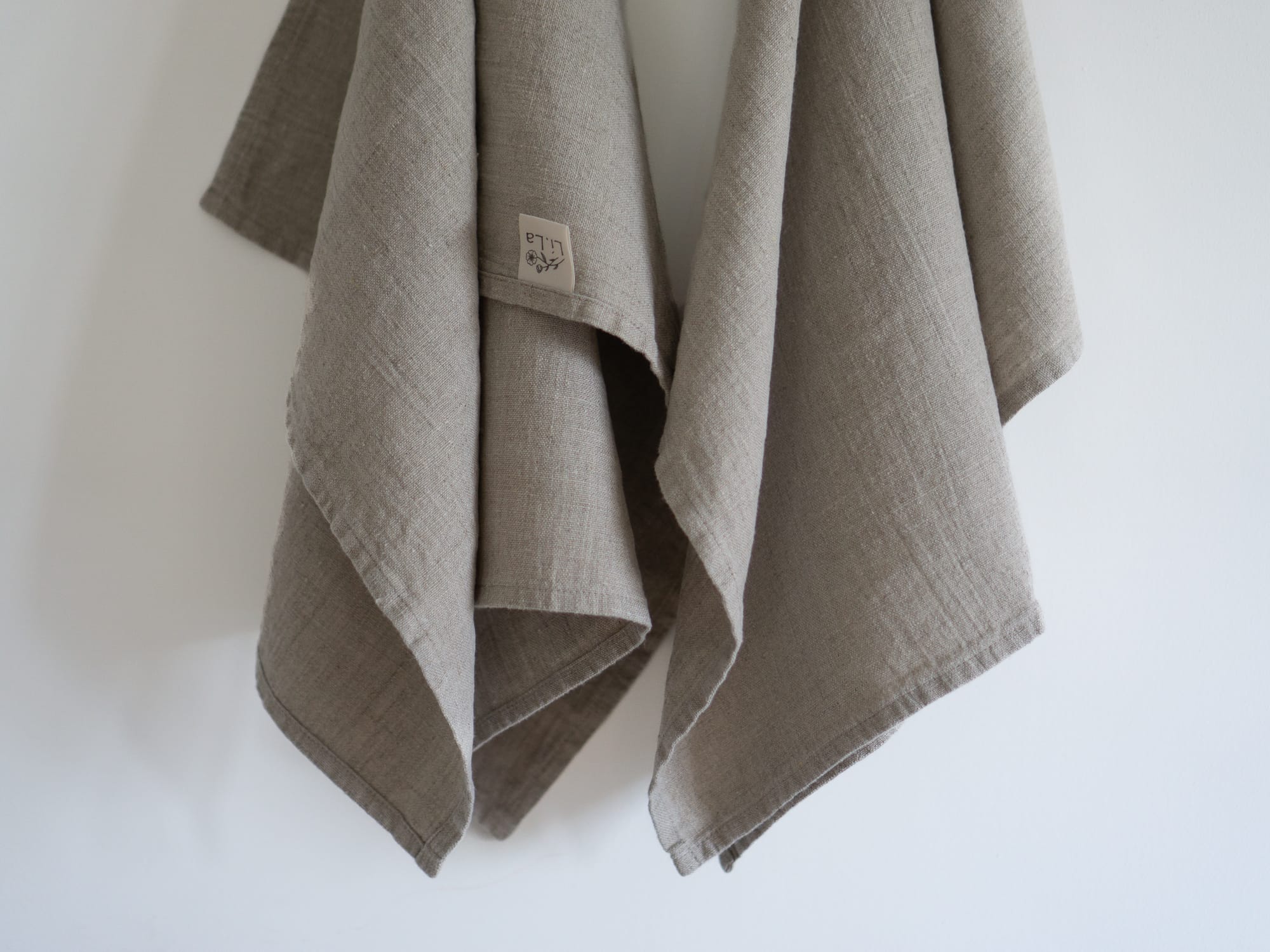 Linnen Label - 100% linnen - theedoek - set van twee - Naturel
