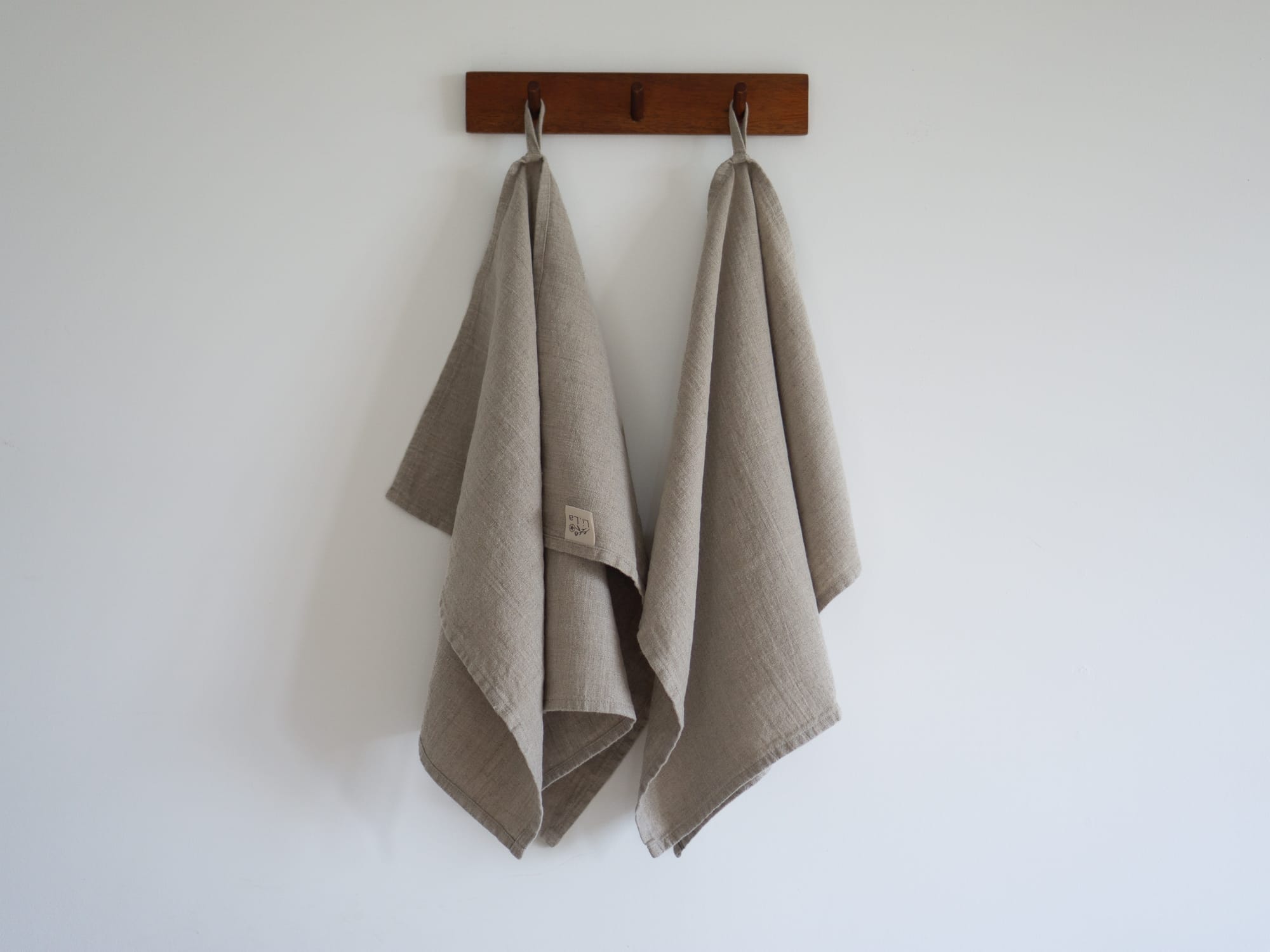 Linnen Label - 100% linnen - theedoek - set van twee - Naturel
