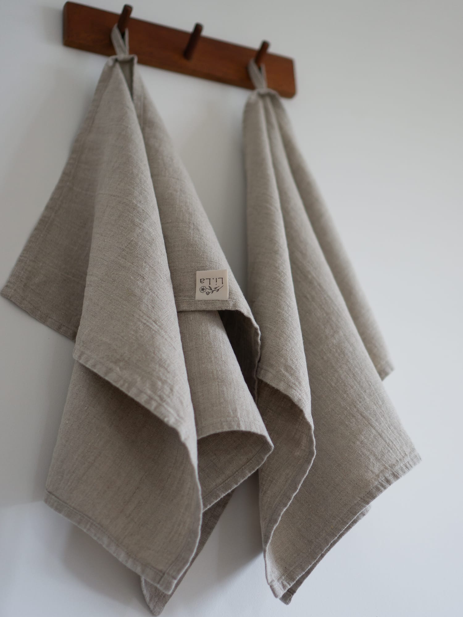 Linnen Label - 100% linnen - theedoek - set van twee - Naturel