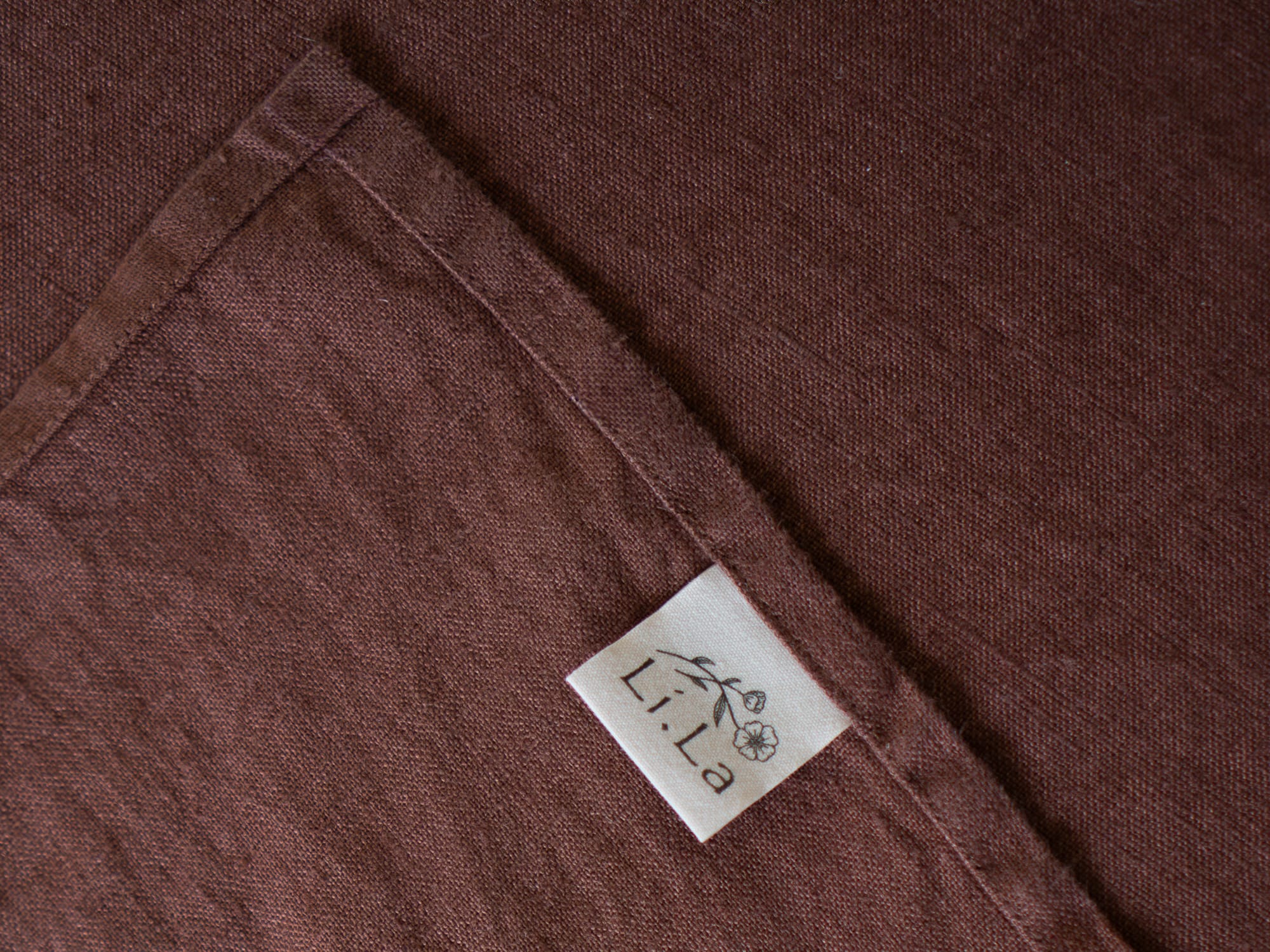 100% linnen -Tafelkleed - Cacaobruin - Linnen Label