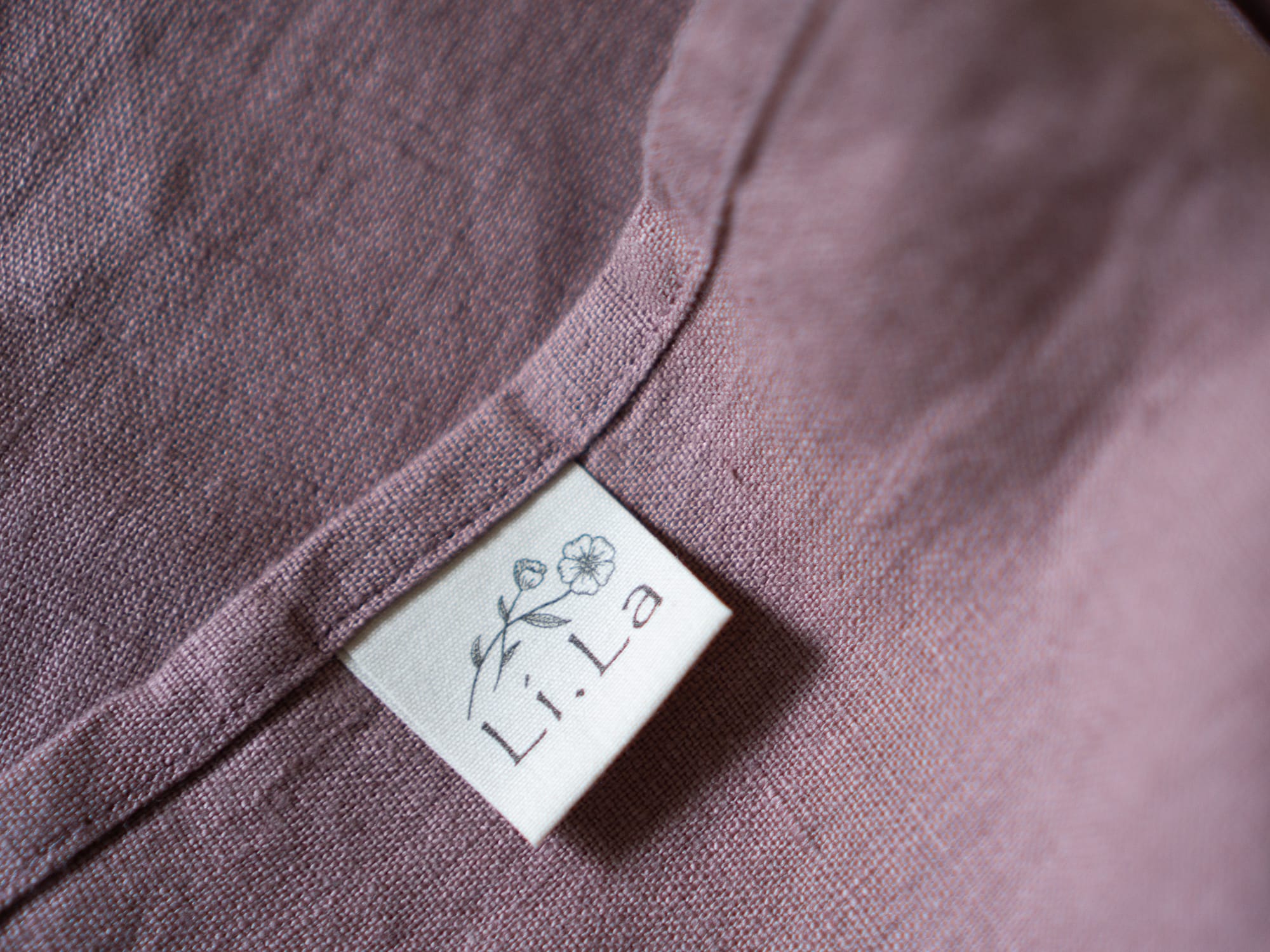 100% linnen -Tafelloper - Heide paars - Linnen Label