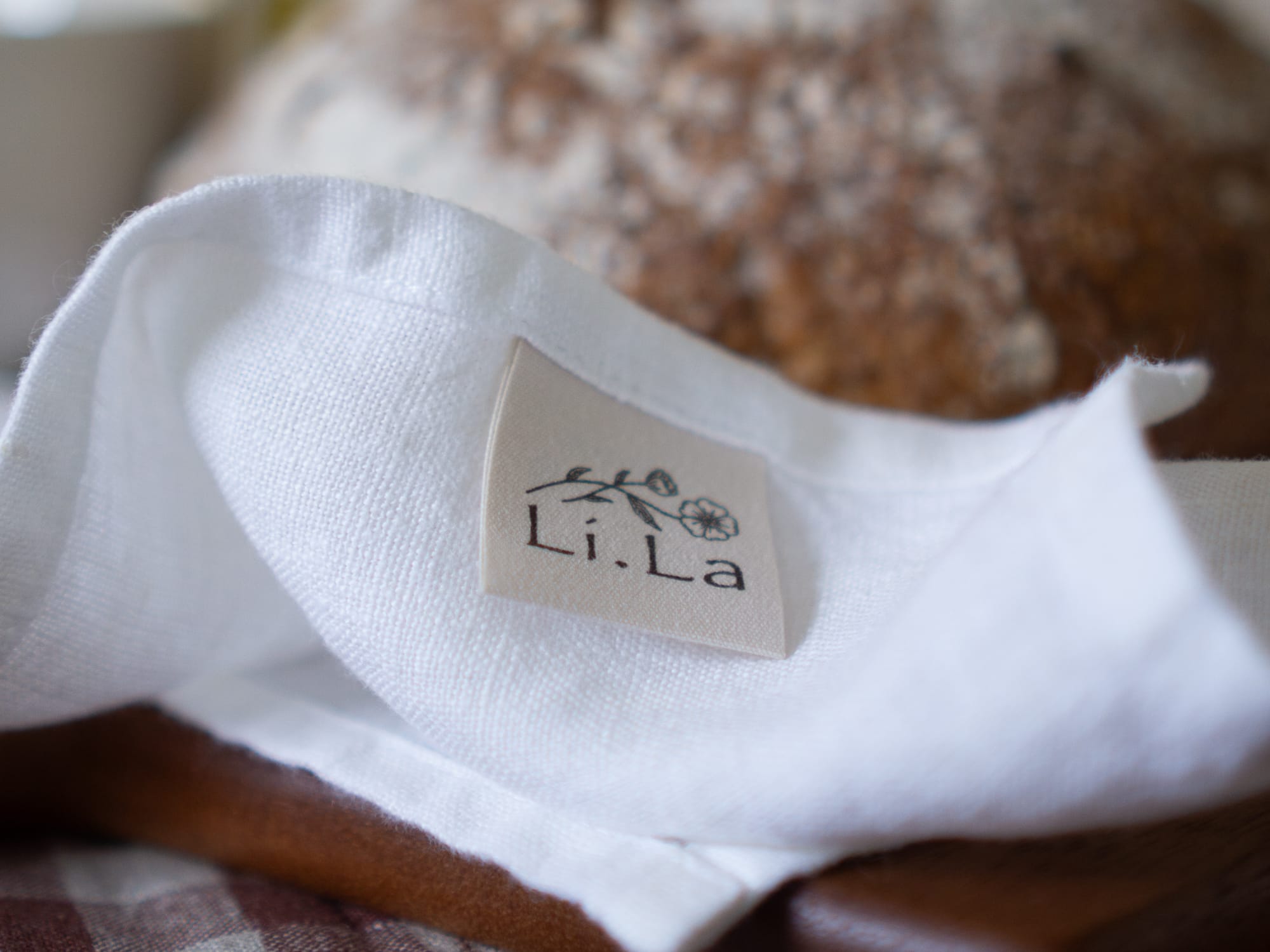100% linnen -Tafelloper - Wit - Linnen Label